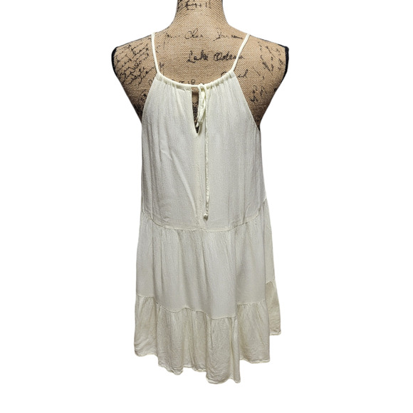 Altar'd State creamy yellow tiered flowy sleeveless midi dress, size small - Picture 2 of 5